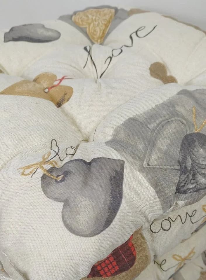Rattani Sitzkissen Set 4x Beige Love Muster 42x42 cm - Bild 3