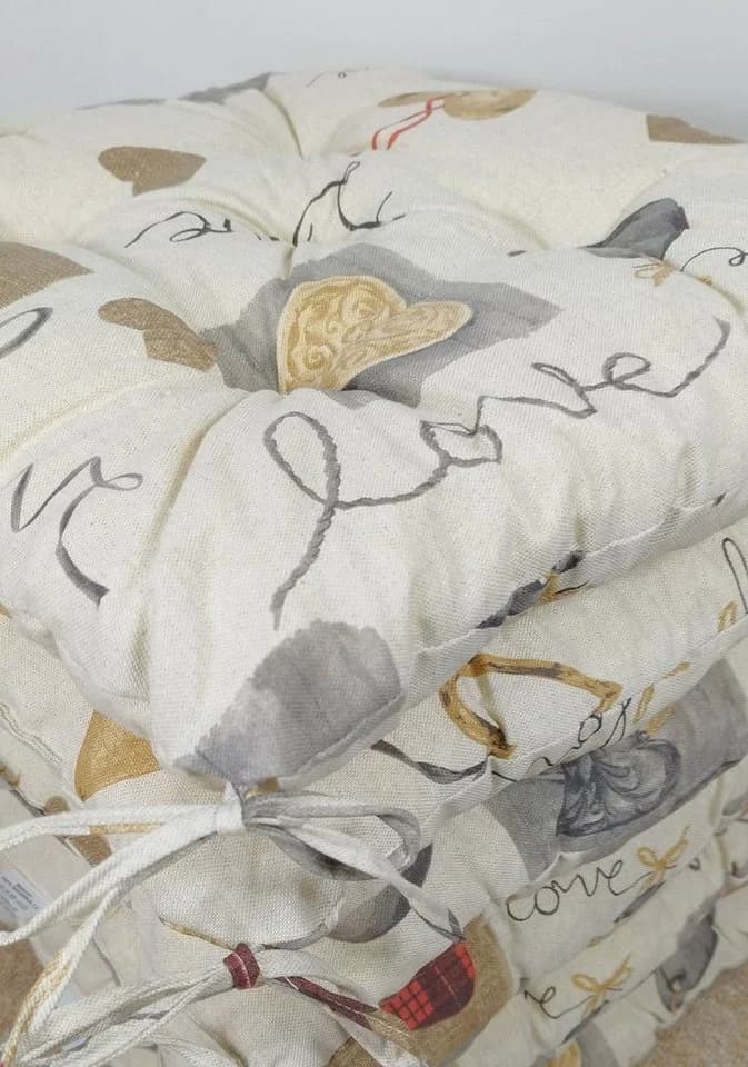 Rattani Sitzkissen Set 6-tlg. Beige Love Muster - Bild 3