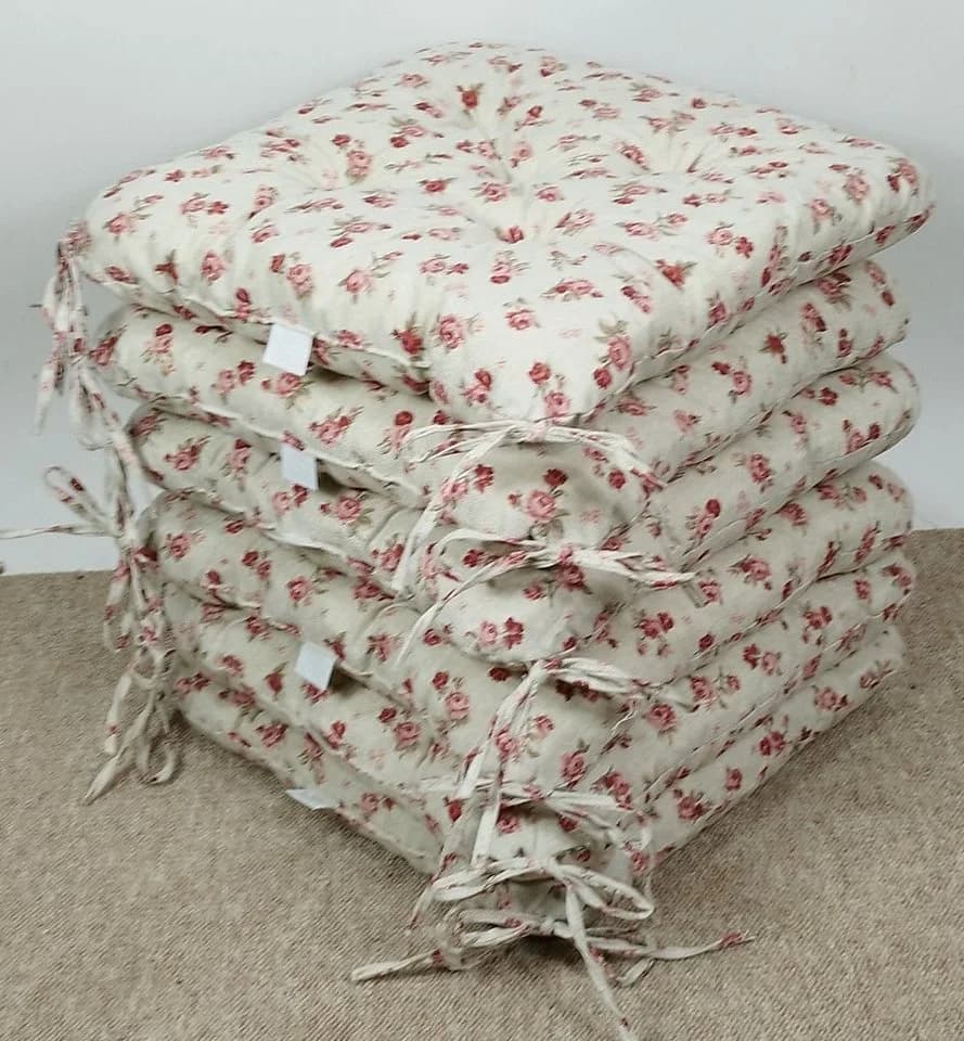 Rattani Sitzkissen Set 6x Beige Rose Stoff Mirha Leinen - Bild 2