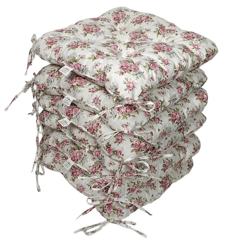 Rattani Sitzkissen Set 6x Klara 42x42 cm Rosa/Weiß Baumwolle - Bild 2