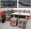 Ragnarök Gartenlounge-Set Wieland L mit ESG-Glas und Polyrattan Bild 3
