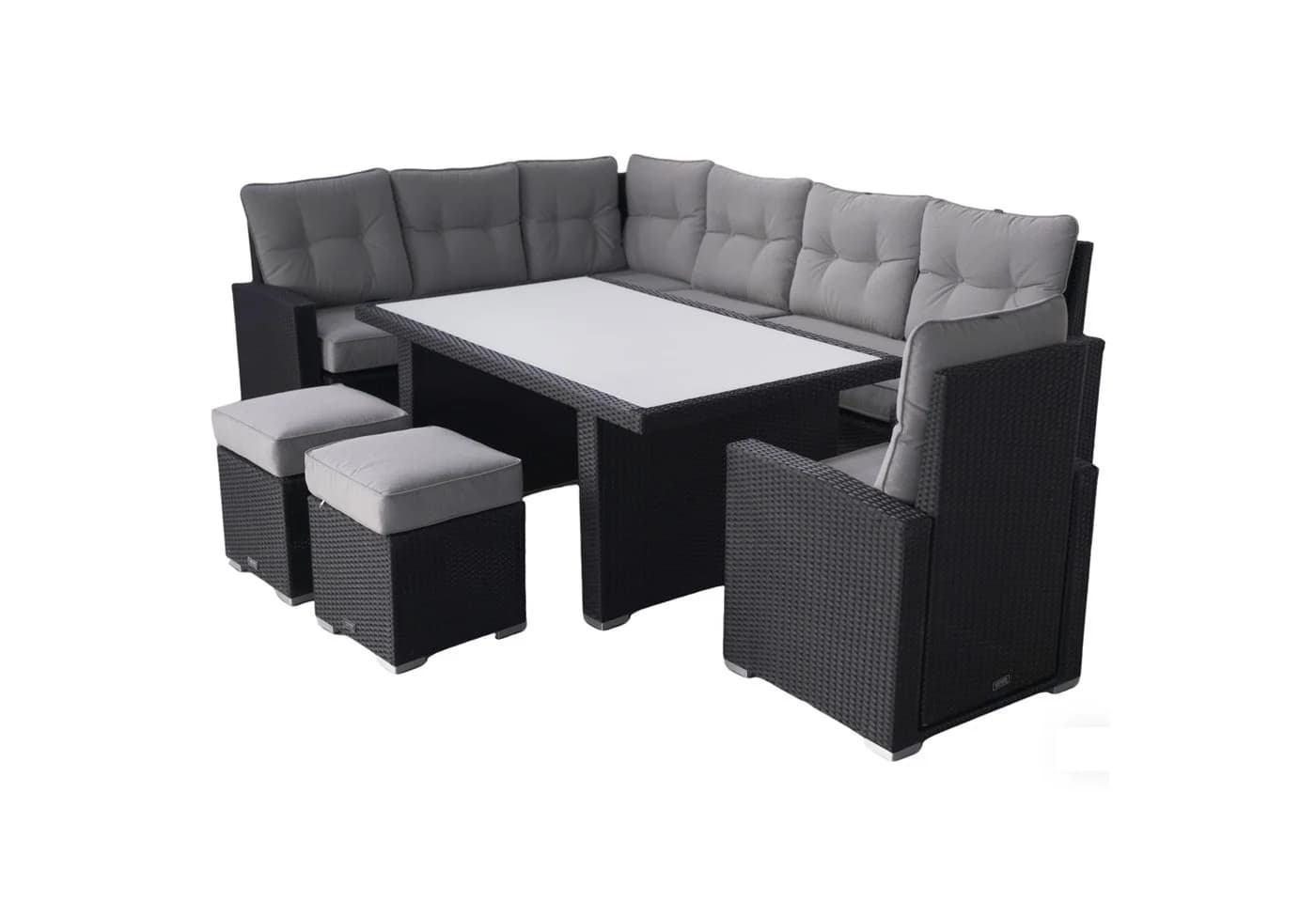 Ragnarök Möbel-Design Gartenlounge-Set DS13XL Schwarz/Weiß - Bild 2