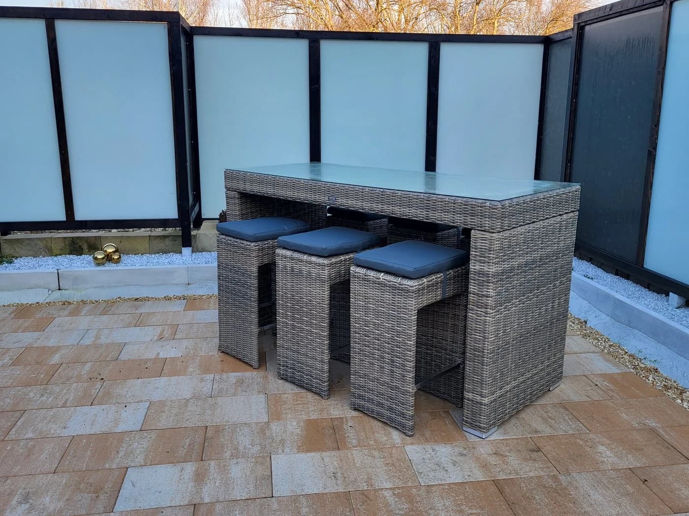 Ragnarök Bartisch Bar Set Odin - 1 Tisch + 6 Hocker - Polyrattan