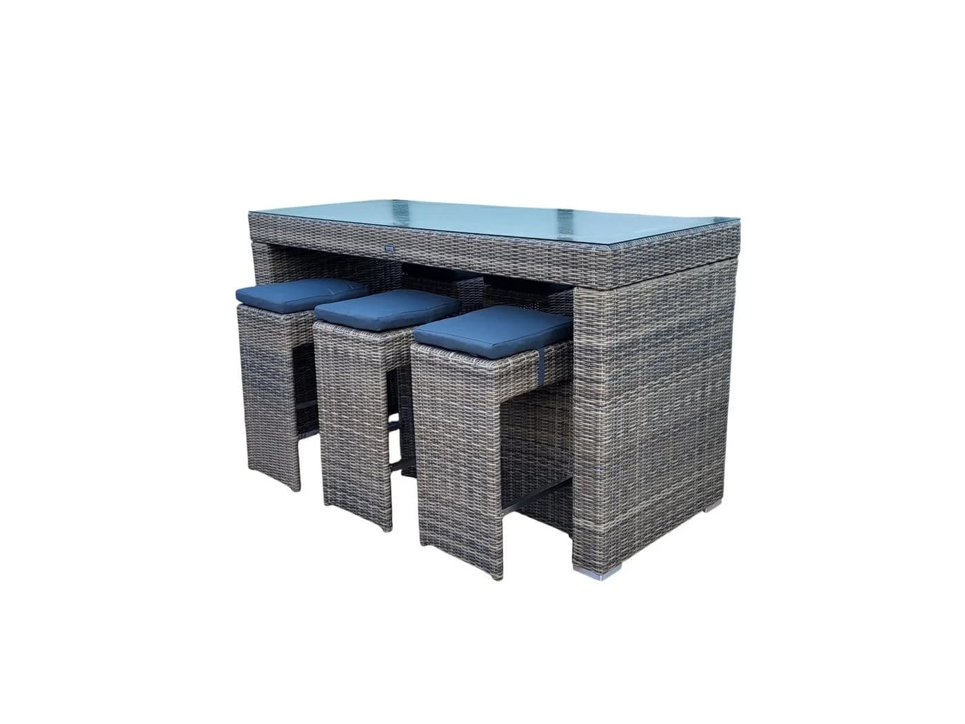 Ragnarök Bartisch Bar Set Odin - 1 Tisch + 6 Hocker - Polyrattan - Bild 2