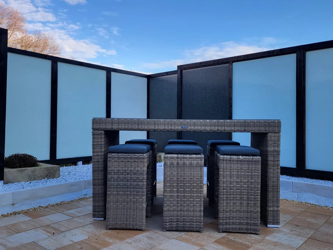 Ragnarök Bartisch Bar Set Odin - 1 Tisch + 6 Hocker - Polyrattan - Bild 3