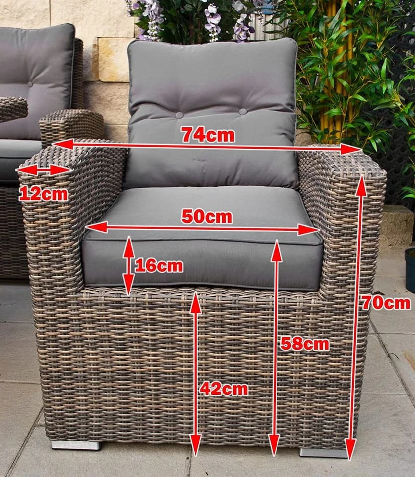 Ragnarök Gartenlounge-Set XXL Beige/Weiss Polyrattan - Bild 4