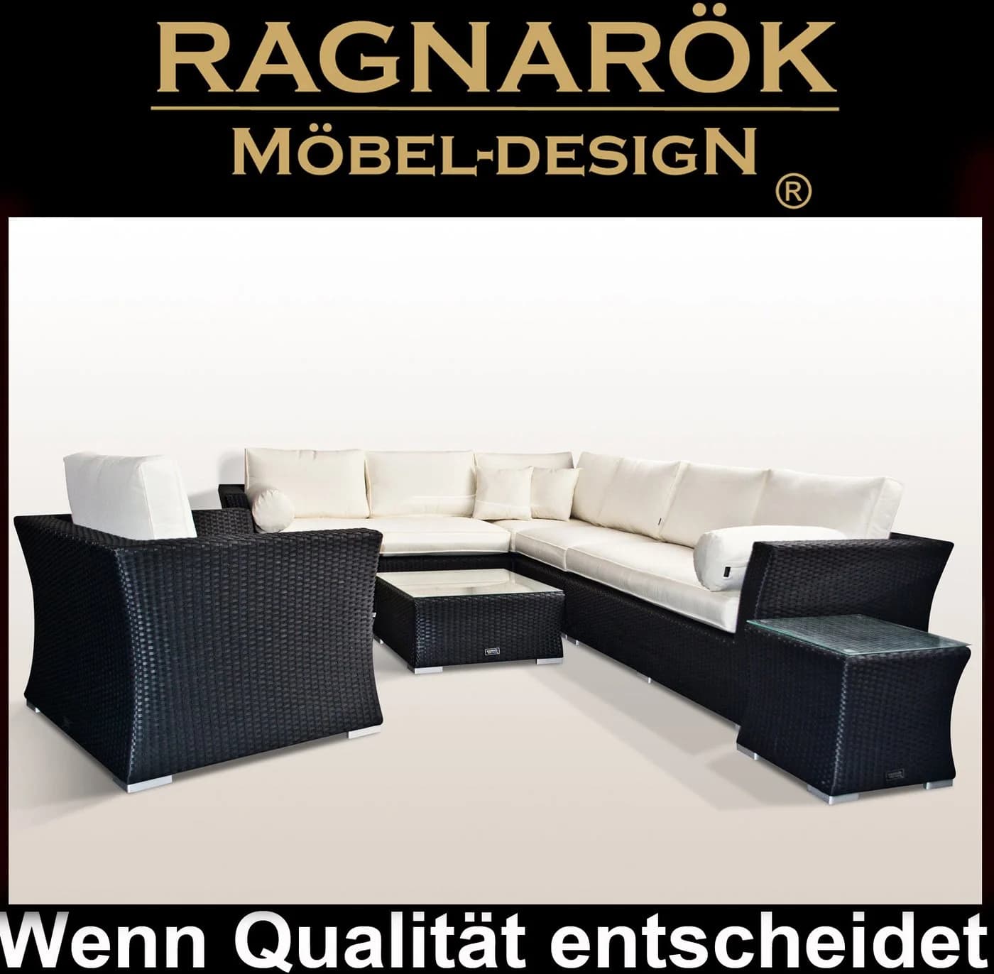Ragnarök Gartenlounge-Set Wotan Ecksofa Alu-Polyrattan Grau
