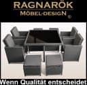 Ragnarök Heimdall Garten-Essgruppe 8-tlg. Grau/Silber Polyrattan Alu Bild 1