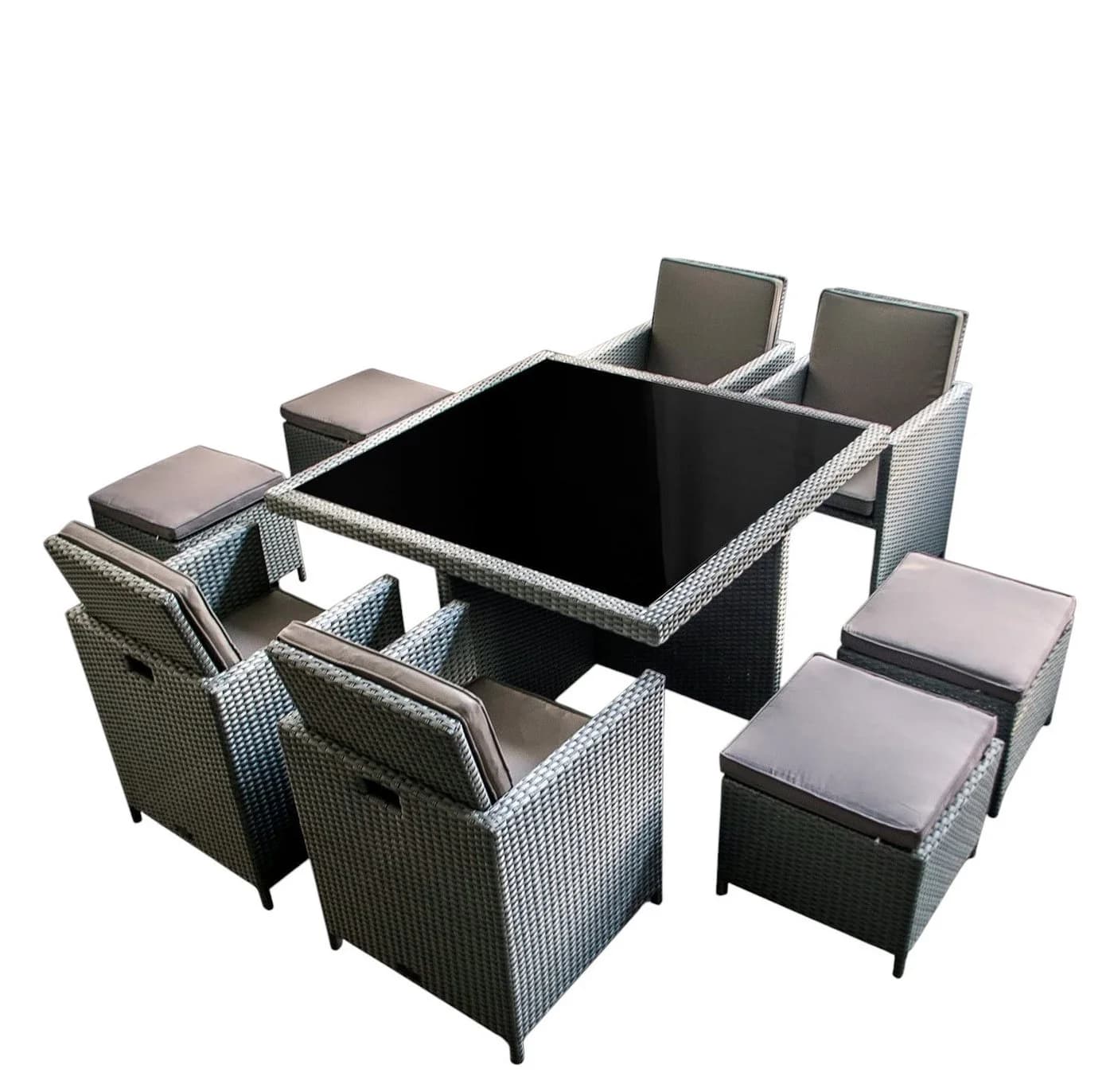 Ragnarök Heimdall Garten-Essgruppe 8-tlg. Grau/Silber Polyrattan Alu - Bild 2