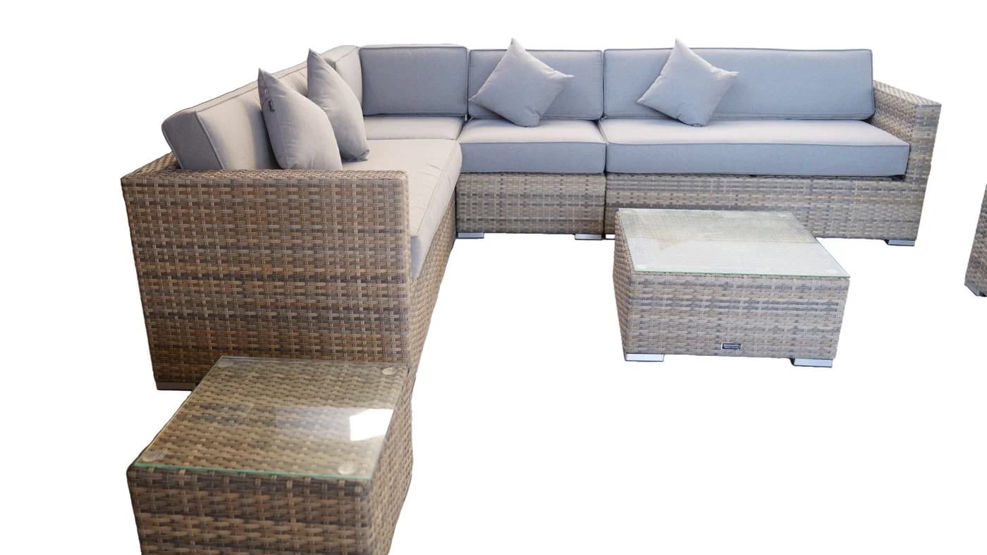 Ragnarök Gartenlounge-Set 12-tlg. Beige/Grau Polyrattan Aluminium