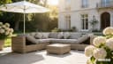 Ragnarök Gartenlounge-Set 12-tlg. Beige/Grau Polyrattan Aluminium Bild 3