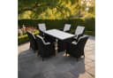 Ragnarök Möbel-Design Garten-Essgruppe 7-tlg. Schwarz Aluminium & Polyrattan Bild 1