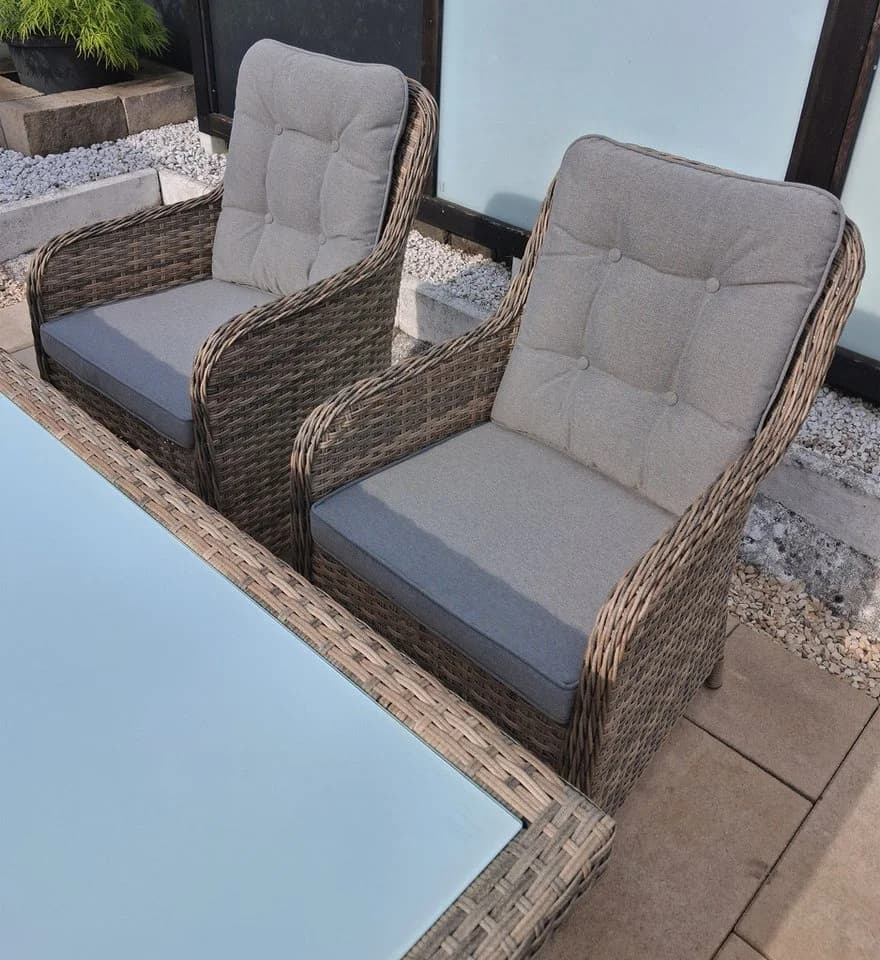 Ragnarök Möbel-Design Garten-Essgruppe 7-tlg. Grau Aluminium & Polyrattan - Bild 5