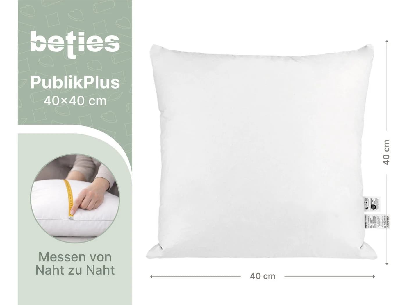 beties Federkissen PublikPlus 40x40 cm Baumwolle Federn - Bild 3