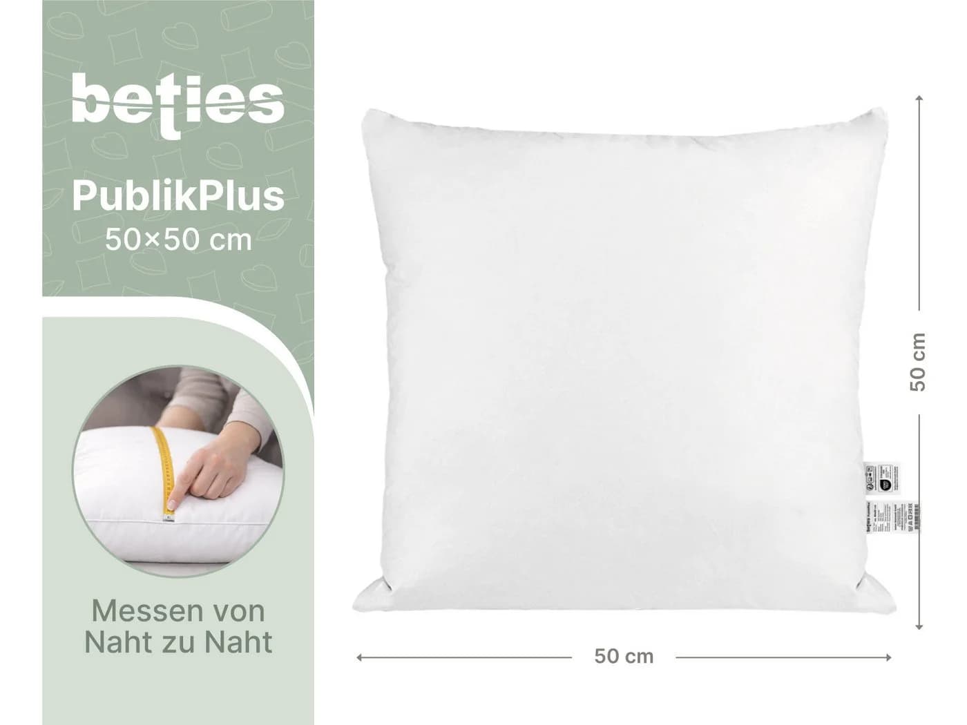 beties Federkissen PublikPlus Weiß 50x50 cm Enten- und Gänsefedern - Bild 3
