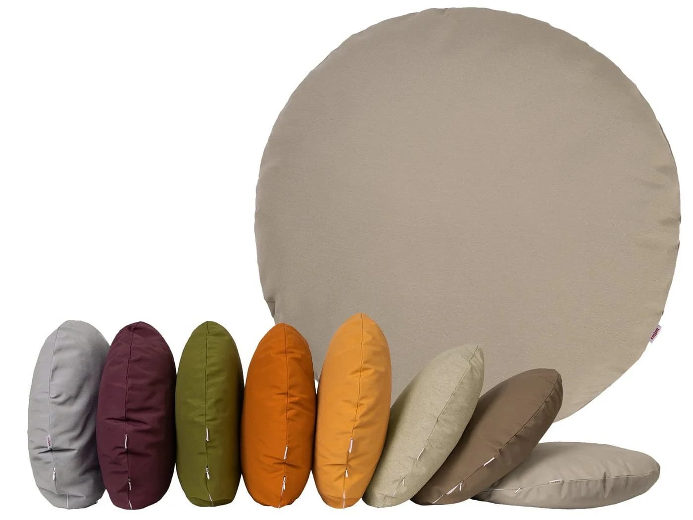 beties Kissenhülle Wunschton Rund 80 cm Taupe