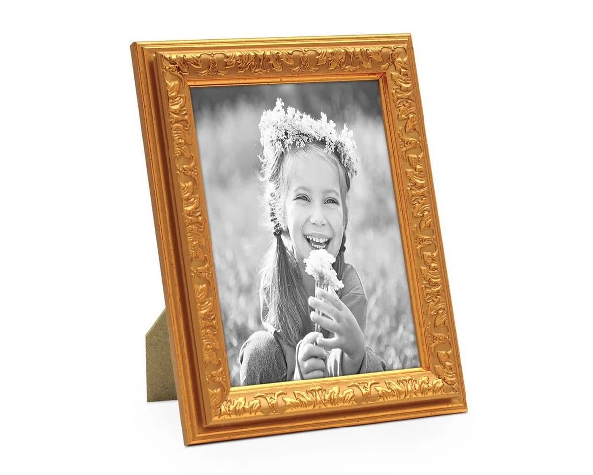 PHOTOLINI Bilderrahmen 2er Set Goldfarben Nostalgisches Ornament-Design - Bild 3