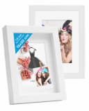 PHOTOLINI 3D-Objektrahmen 2er Set Weiß MDF mit Passepartout Bild 2