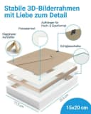 PHOTOLINI 3D-Objektrahmen 2er Set Weiß MDF mit Passepartout Bild 3