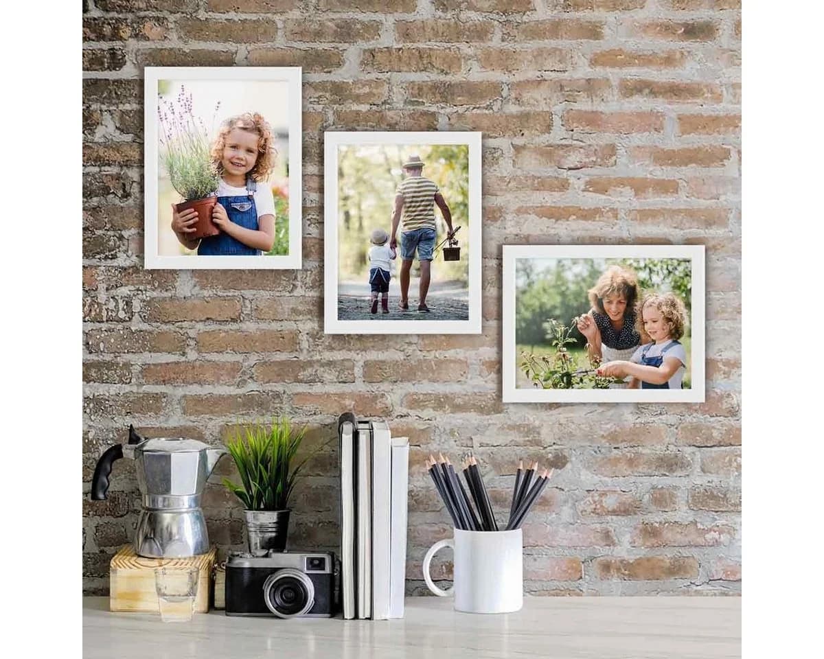 PHOTOLINI Bilderrahmen 3er Set Weiß Modern Acrylglas - Bild 4