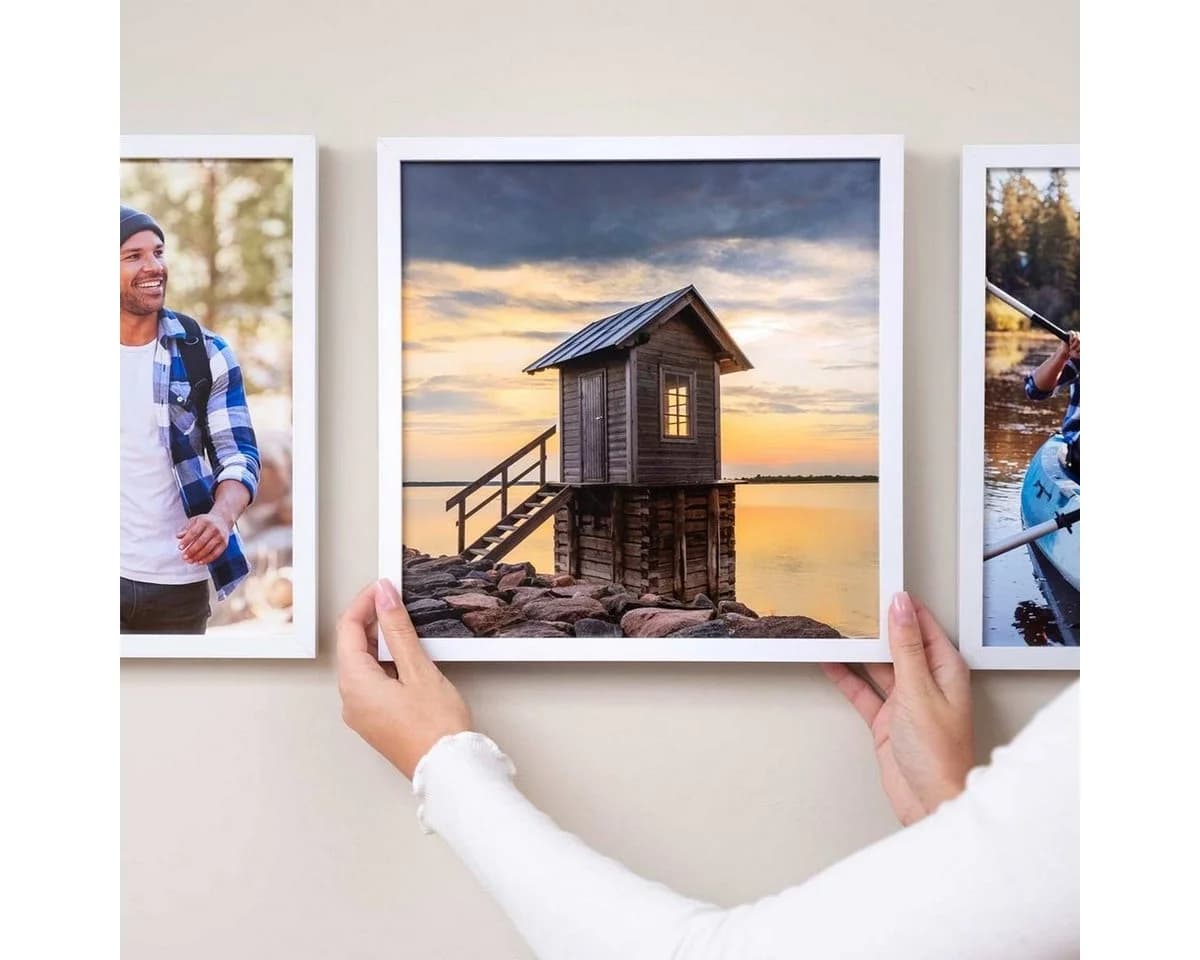 PHOTOLINI Bilderrahmen 3er Set Weiß Modern Acrylglas - Bild 4