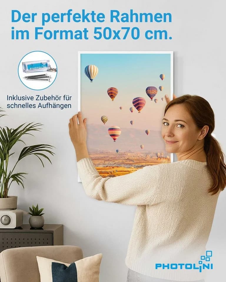 PHOTOLINI Bilderrahmen 3er Set Weiß Modern MDF Acrylglas