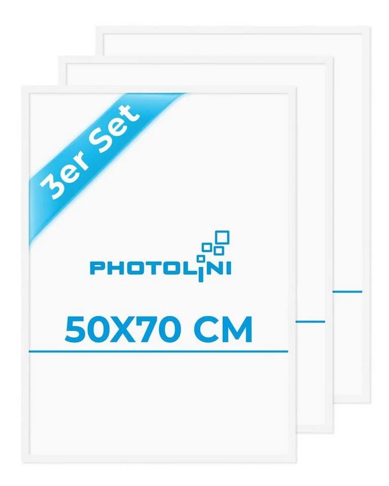 PHOTOLINI Bilderrahmen 3er Set Weiß Modern MDF Acrylglas - Bild 2