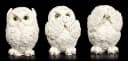 Figuren Shop GmbH Tierfigur Figur - Drei weise Schnee-Eulen - nichts Böses sehen, sprechen, hören Bild 1