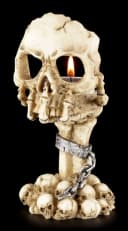 Figuren Shop GmbH Teelichthalter Skeletthand mit Totenkopf Gothic Dekoration Bild 1