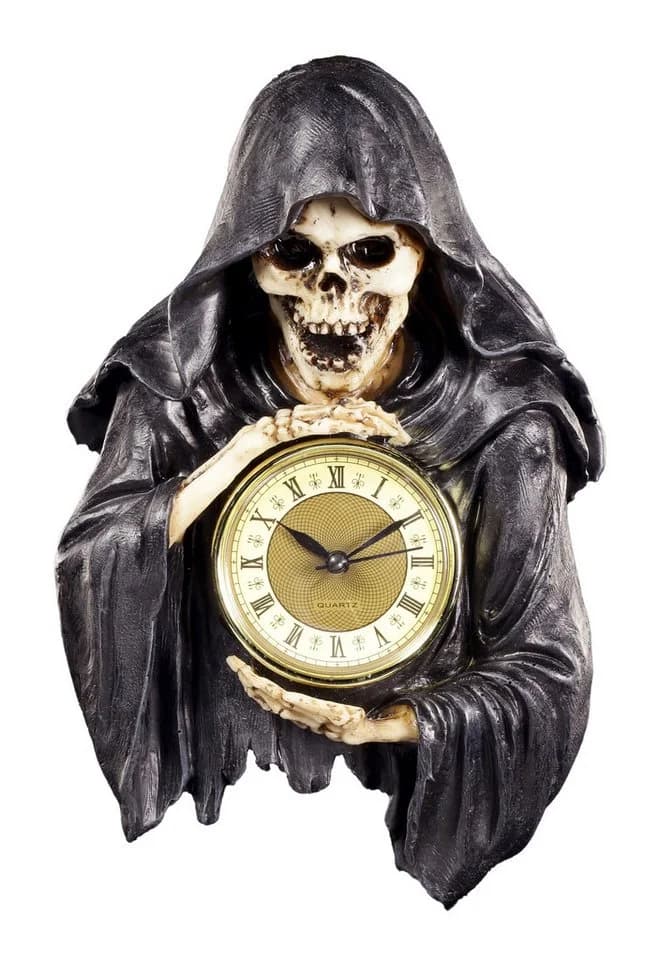 Figuren Shop GmbH Gothic Wanduhr Reaper "Die dunkelste Stunde" Kunststein - Bild 2