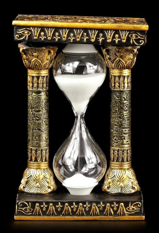 Figuren Shop GmbH Ägyptische Sanduhr mit Ankh und Auge des Ra - Deko