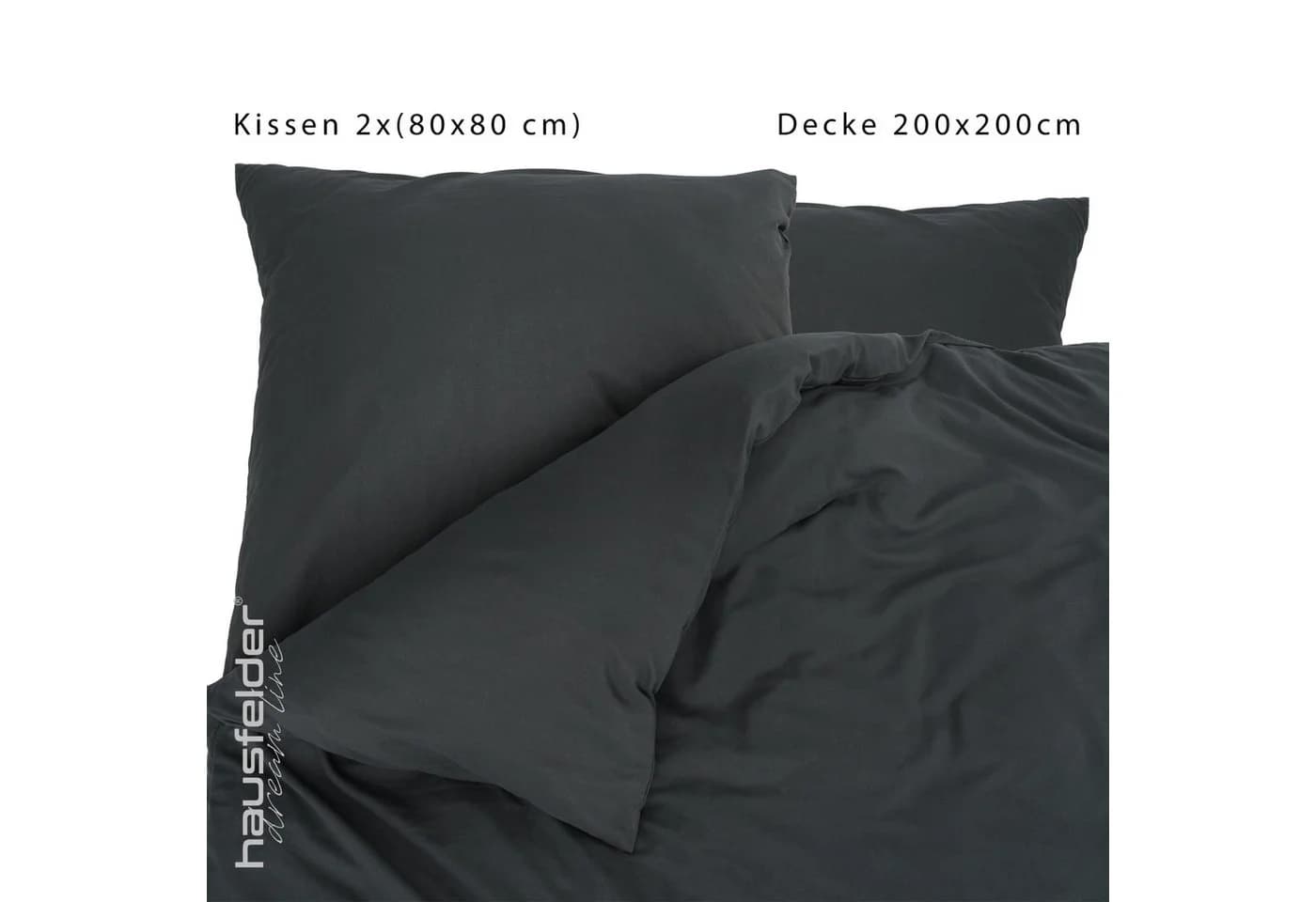 Hausfelder Bettwäsche Set 3-tlg. Anthrazit Mikrofaser - Bild 5