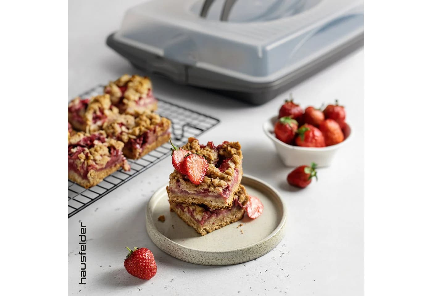 Hausfelder Kuchentransportbox Set Weiß Klick-Verschlüsse - Bild 3