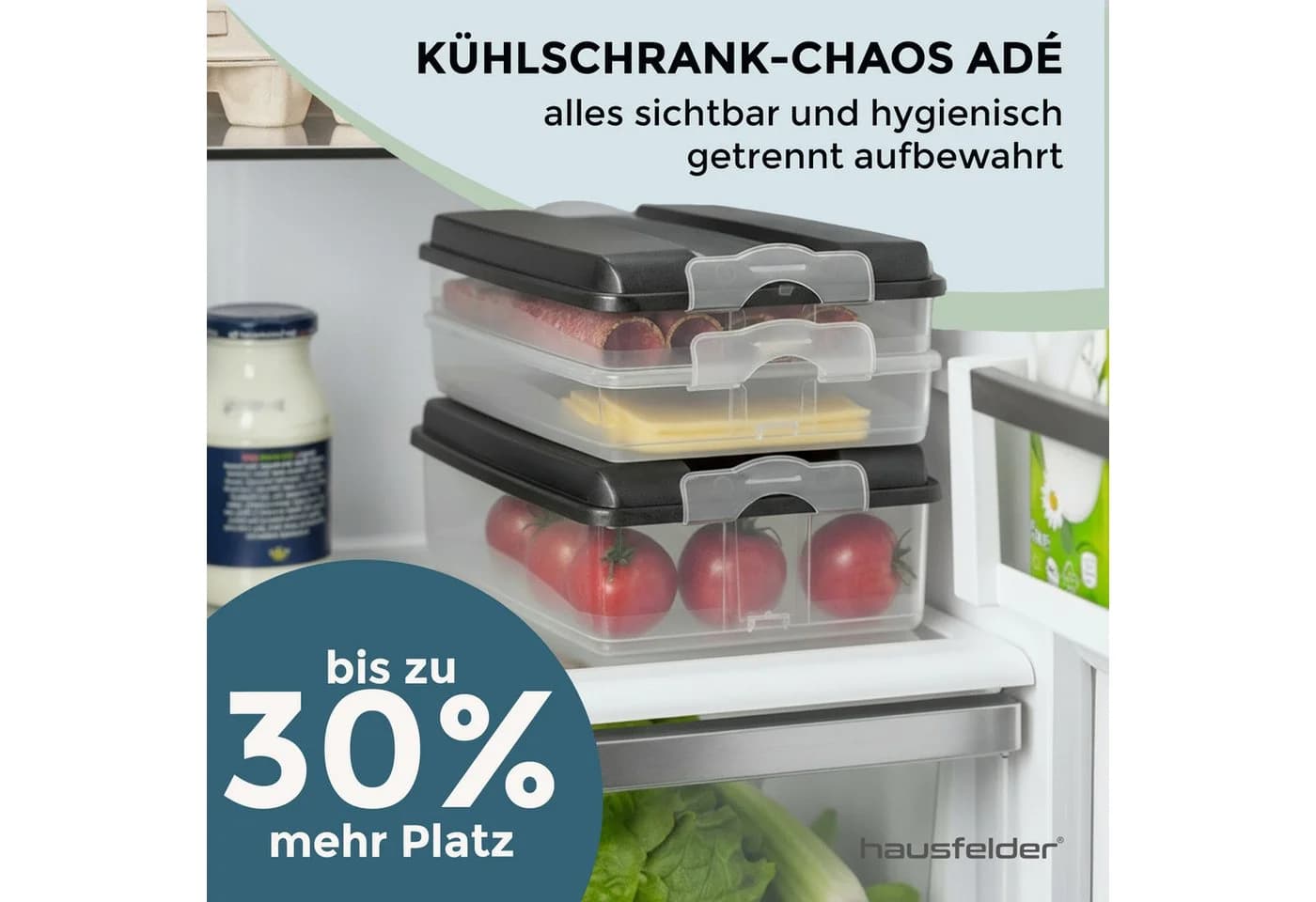 Hausfelder Frischhaltedose Aufschnittdosen Set 14-tlg. Anthrazit Kunststoff