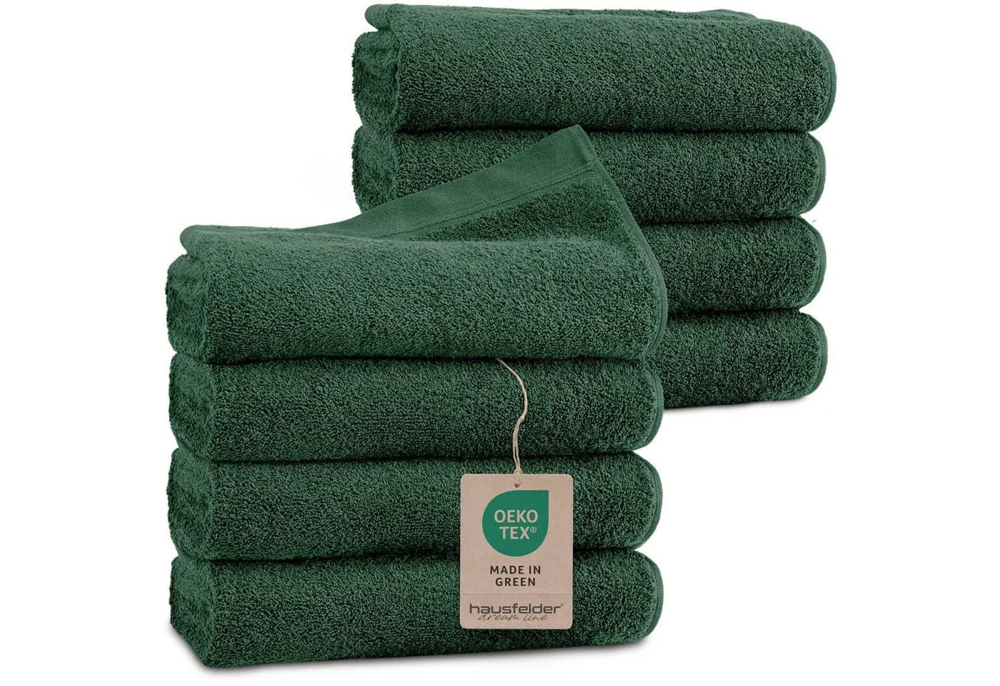 Hausfelder Handtuch-Set 8-teilig 100% Baumwolle Dunkelgrün - Bild 2