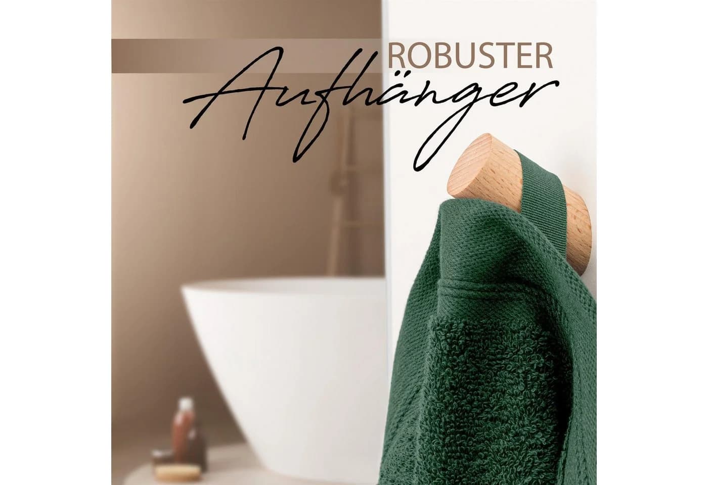 Hausfelder Duschtuch 4er Set Dunkelgrün 100% Baumwolle Frottee - Bild 5