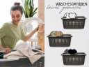 Hausfelder Wäschekorb Set 6-tlg. Anthrazit-Schwarz mit Griffen Bild 3