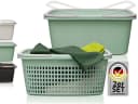 Hausfelder Wäschekorb Set 35l Grün Kunststoff Bild 2