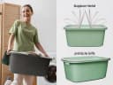 Hausfelder Wäschekorb Set 35l Grün Kunststoff Bild 3