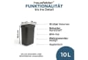 Hausfelder Mülleimer 10L Schwarz mit Klapp-Schwingdeckel Bild 1