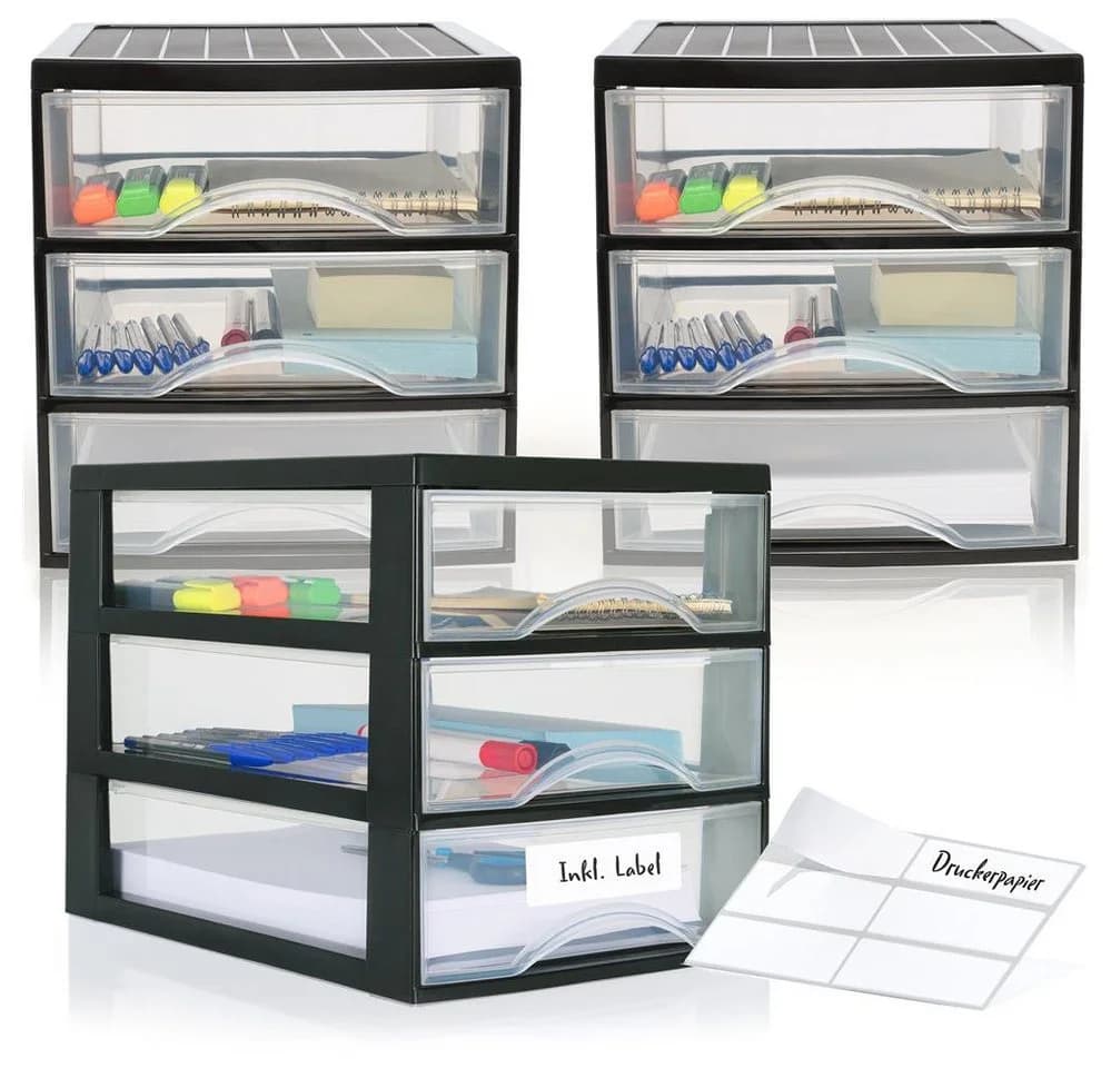 Hausfelder Schubladenbox 3-teilig Transparent BPA-frei - Bild 2