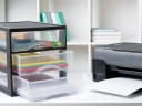 Hausfelder Schubladenbox 4er-Set A4 3 Fächer Transparent Bild 1