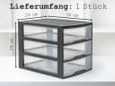 Hausfelder Schubladenbox 4er-Set A4 3 Fächer Transparent Bild 3