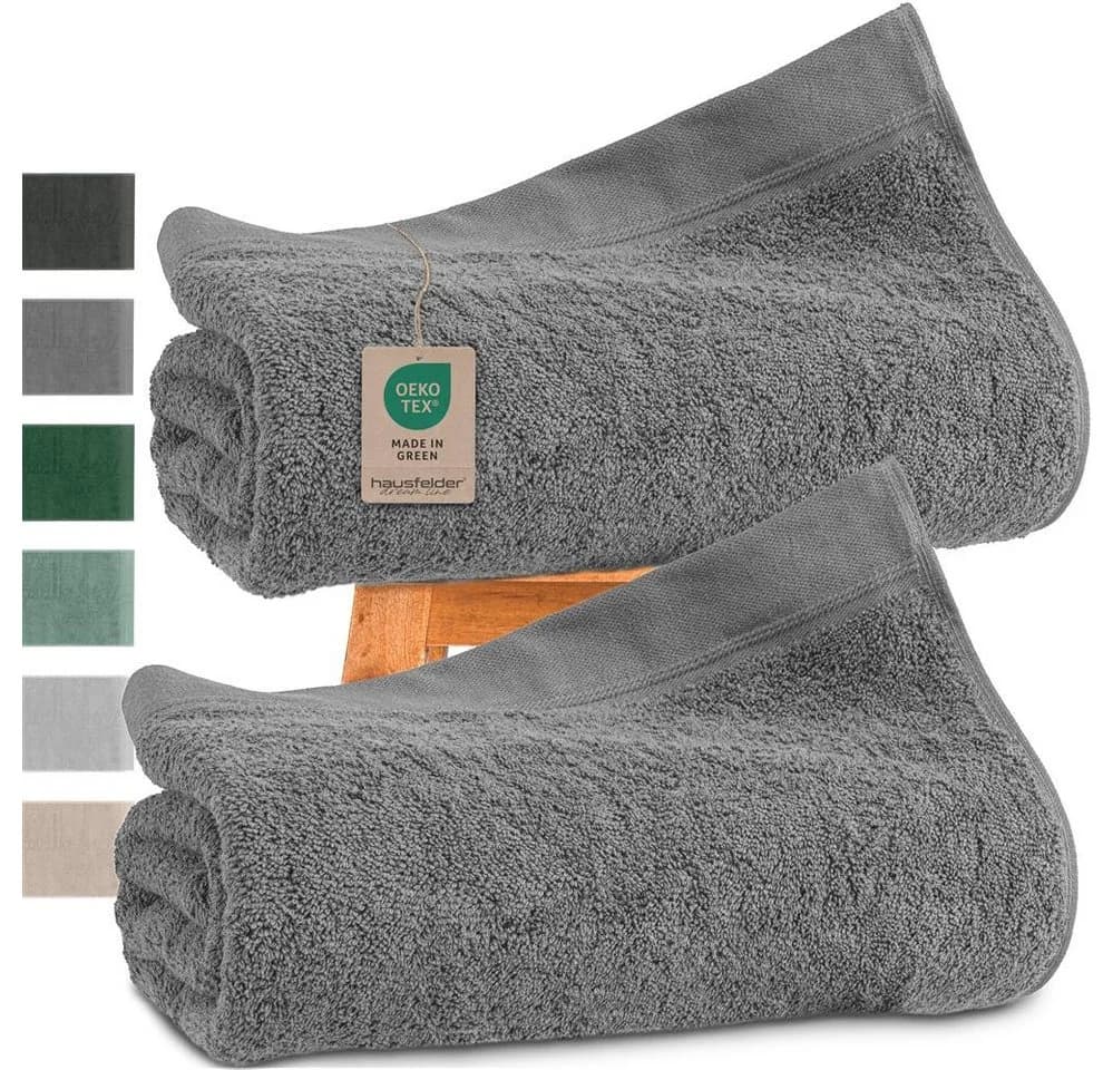 Hausfelder Saunatuch XXL Grau 100x200cm 500g/m² Baumwolle - Bild 2