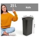 Hausfelder Mülleimer 25 Liter 2er Set Schwarz mit Klappdeckel Bild 1