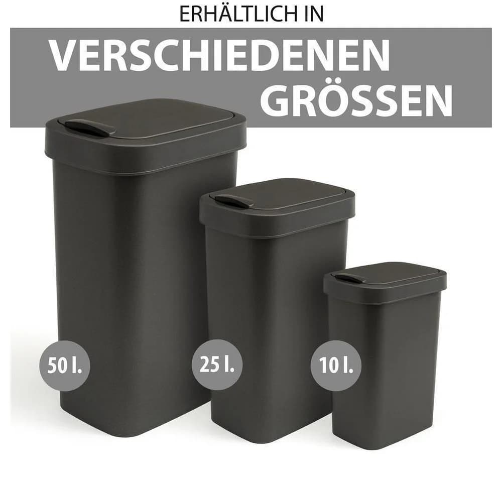 Hausfelder Mülleimer 25 Liter 2er Set Schwarz mit Klappdeckel - Bild 5