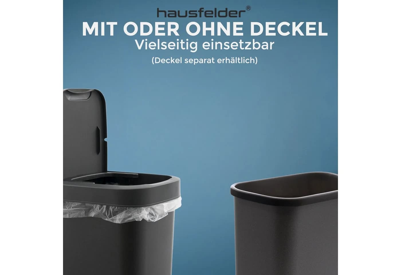 Hausfelder Papiermülleimer 10l Schwarz 2er Pack - Bild 4