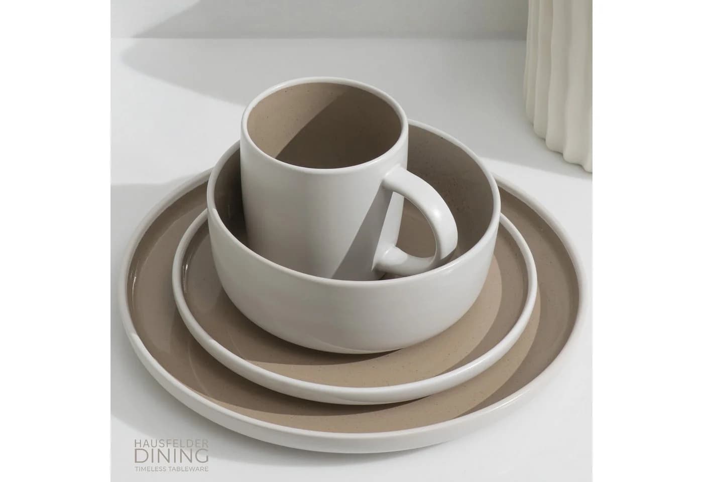 Hausfelder Geschirr-Set Steingut 32-tlg. für 8 Personen Beige - Bild 5