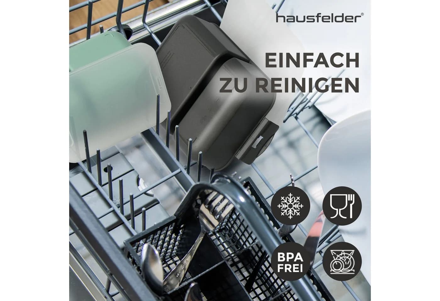 Hausfelder Lunchbox Brotdose 2er Set Grün Kunststoff BPA-frei - Bild 4