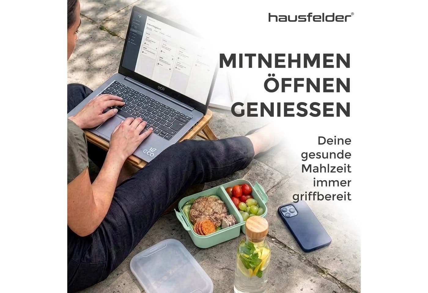 Hausfelder Lunchbox Brotdose 2er Set Grün Kunststoff BPA-frei - Bild 5